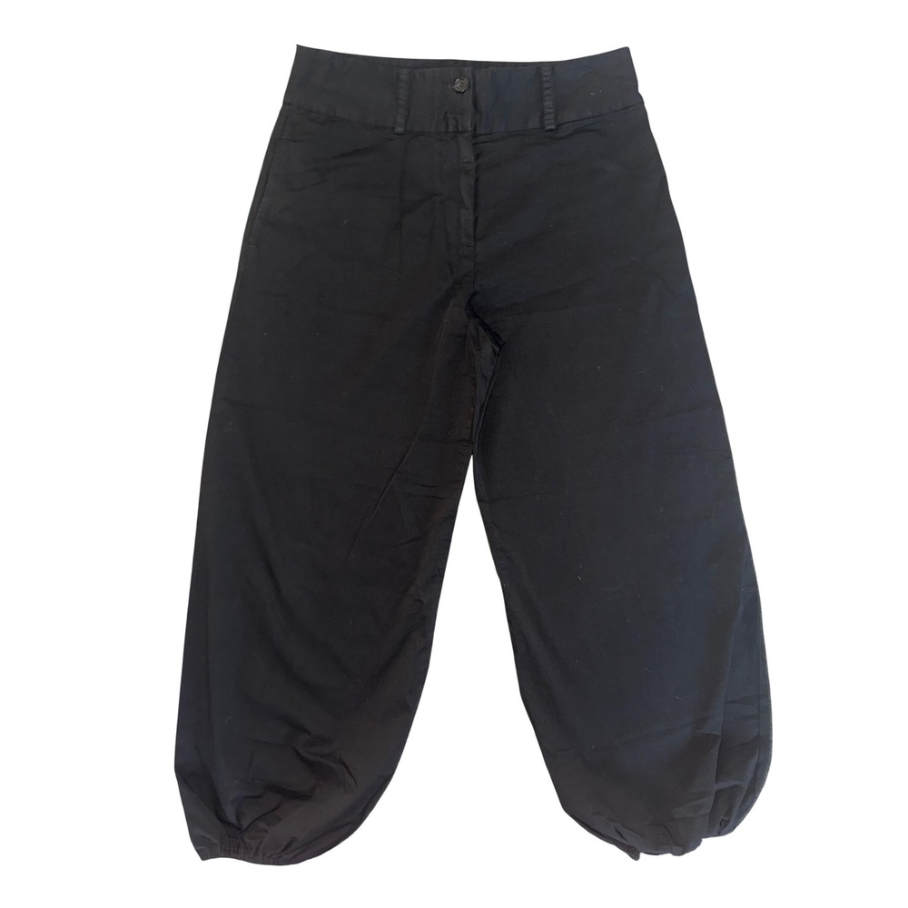 Nili Lotan Black Cropped Balloon-Leg Pants